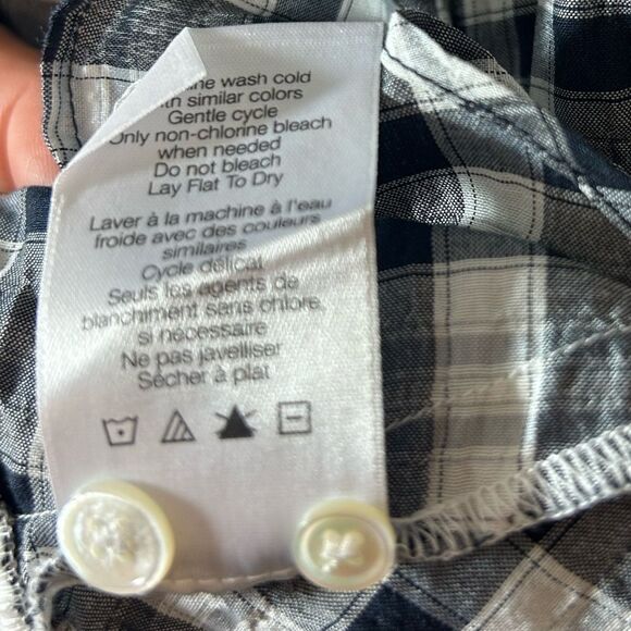 VERONICA BEARD ladies BLUE WHITE SHERRY shirt DRESS small gingham plaid ruffle - Picture 6 of 16